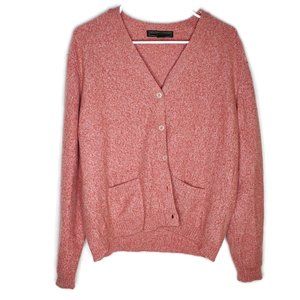 Holland & Holland Cashmere Red Button Down Sweater